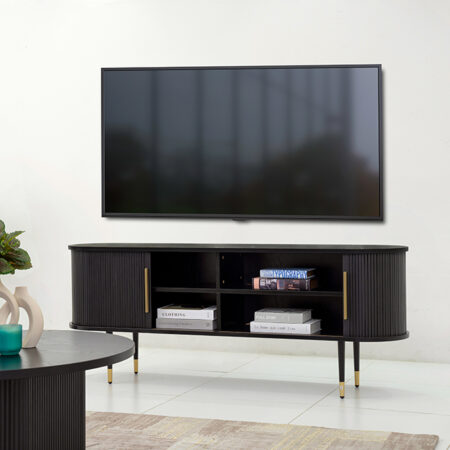 Tambour Tv Unit – Black