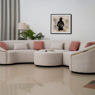 Amna Gold Corner Sofa