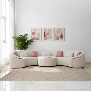 Amna Gold Corner Sofa