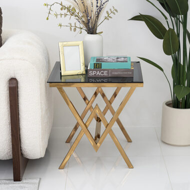 Noelle End Table – Rose Gold