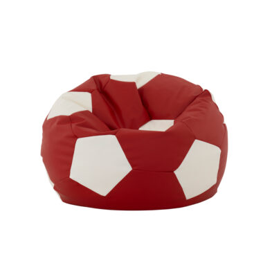 Soccer Design Bean Bag Red and White