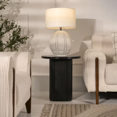 Tambour End Table – Black