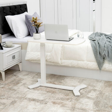 Austin Manual Standing End Table – White