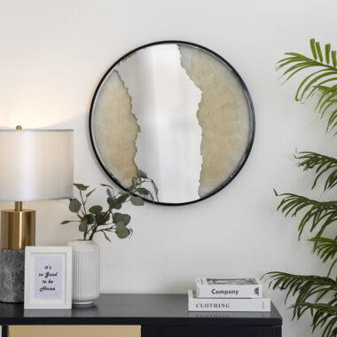 Artistic Round Mirror – Black