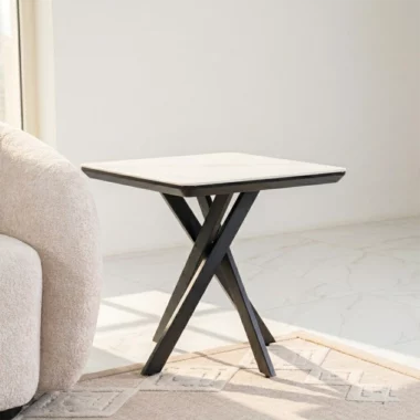 Florence End Table -White/Black