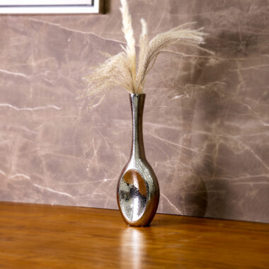 Aurum metal vase nickle 10x5x31 cm