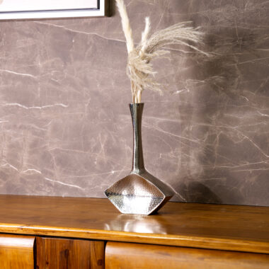 Aurum metal vase nickle 17x5x28cm