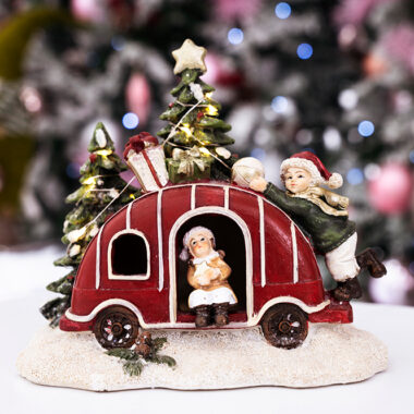 Blanc Christmas Caravan Décor – Red 16*12.5*14.5 cm