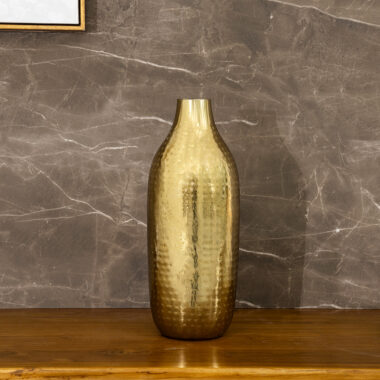 Denis metal hammered vase gold 14 x 14 x 38 cm