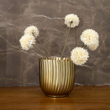 Denis metal texture planter gold 15 x 15 x 15cm