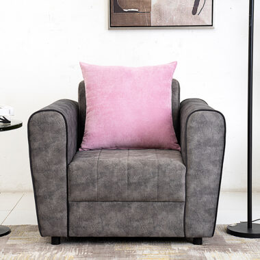 Ellen Solid suede cushion – Pink