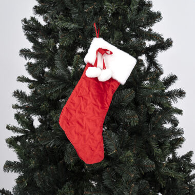 Holiday Chamdol Red Star Embossed Stocking (16X1X46) cm