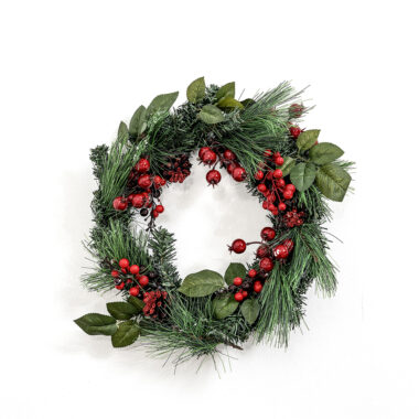 Holiday Chamdol Foliage Wreath 33cm W/Berrries