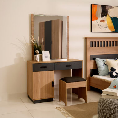 Miles Dresser Mirror with Stool