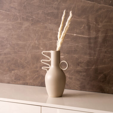 Blenka ceramic beige vase 20.5 x 14 x 30 cm