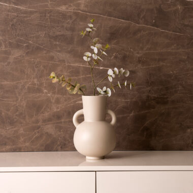 Blenka ceramic beige vase 19.5 x 19 x 28cm