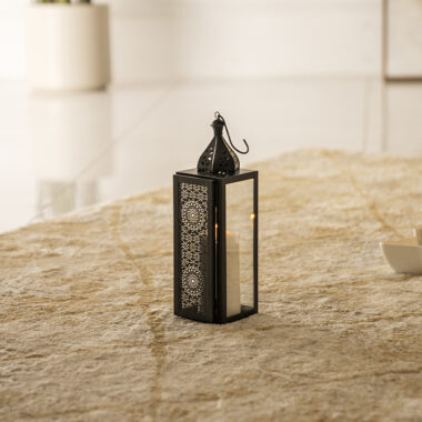 Chloe Metal black cutwork lantern 8X8X29 CM
