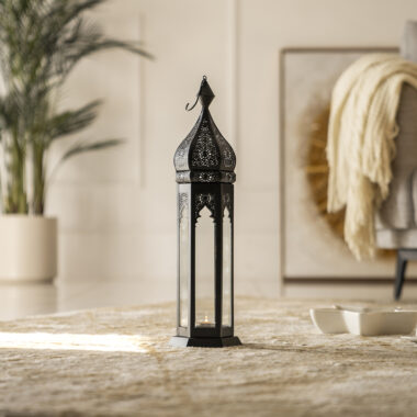 Chloe Metal black Morroccon lantern 13.5X13.5X48.5 CM
