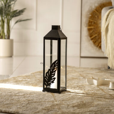 Chloe Metal cutout black lantern 14X14X43CM