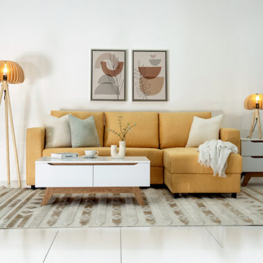Narmada Corner Sofa ? Light Yellow