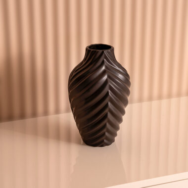 Blenka Ceramic Black Vase 16 X 16 X 25.5 Cm
