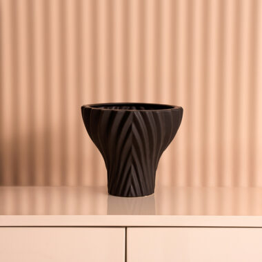 Blenka Ceramic Black Vase 19 X 19 X 16 Cm