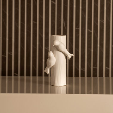 Blenka Ceramic White Bird Vase 11 X 10.5 X 20 Cm