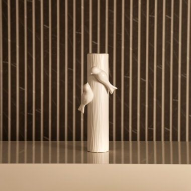 Blenka Ceramic White Bird Vase 11.5 X 11 X 30 Cm