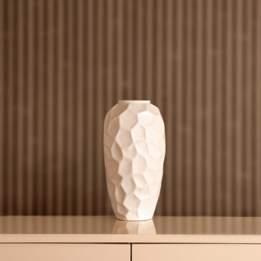 Blenka Ceramic White Vase 15.5 X 15.5 X 30 Cm