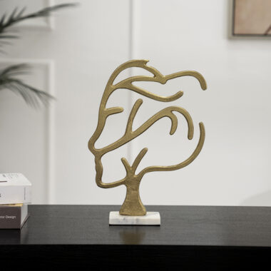 Casa Metal Marble Accent Gold 26.5x8x37cm