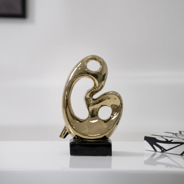 Delyn Ceramic Gold Abstract Accent 18x9x30cm