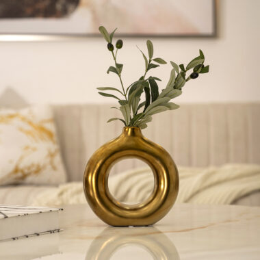 Delyn Ceramic Gold Vase 19.8x6x20.3cm