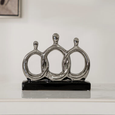 Delyn Ceramic Silver Family Accent 30X8x24 Cm