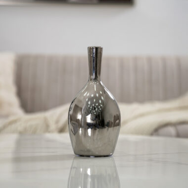 Delyn Ceramic Silver Vase 10.8×7.2×22.5cm