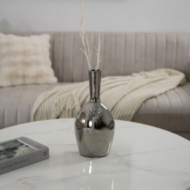Delyn Ceramic Silver Vase 15.5x10x34cm