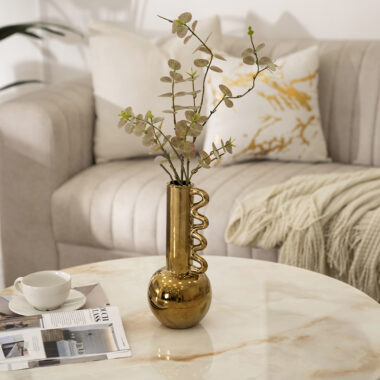 Delyn Ceramic Gold Vase 13.5×13.5x30cm