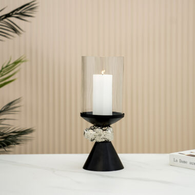 Eclat metal glass black hurricane 15 x 15 x 38 cm