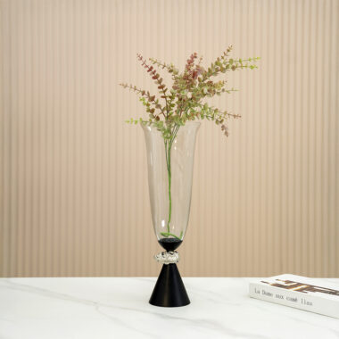 Eclat metal glass black vase 16.5 x 16.5 x 48 cm