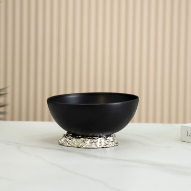 Eclat metal glass black deco bowl 24 x 24 x 15.3 cm