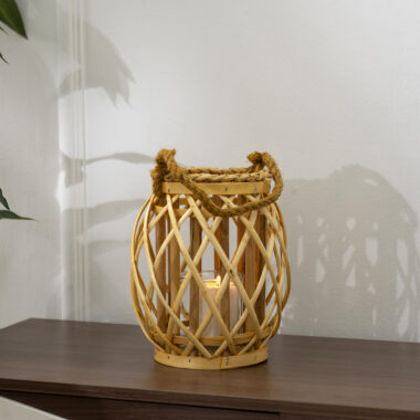 Lorenz Willow Lantern With Glass Votive 15x21x25cm