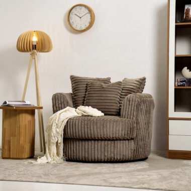 Noah Swivel Chair In Fabric