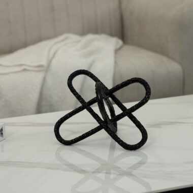 Orline Abstract Black Metal Accent 25X25X25 Cm