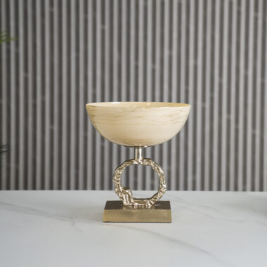Ozark metal glass blush deco bowl 24 x 24 x 26 cm