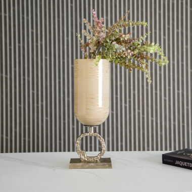 Ozark metal glass blush hurricane 18×15.5×47 cm