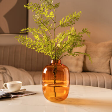 Ruse Glass Amber Texture Vase16.5×16.5×24.5 cm