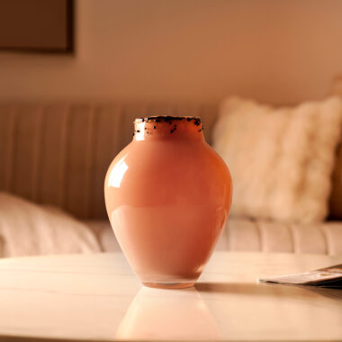 Ruse Glass Amber Texture Vase 18.5×18.5x24cm