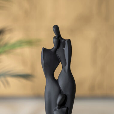 Verdant Polyresin Abstract Family black figurine 8.4x7x39cm