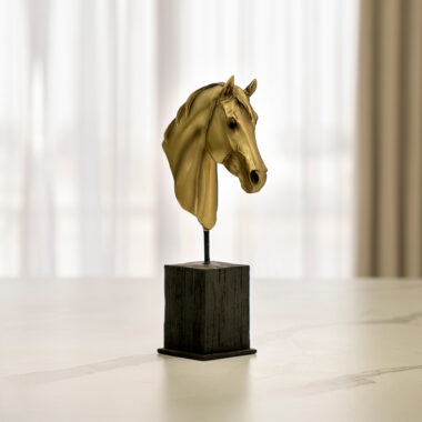 Verdant Polyresin Horse Head On Base 18×8.5×31.5Cm