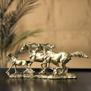 Verdant Polyresin Running Horses 40X10X16.3Cm