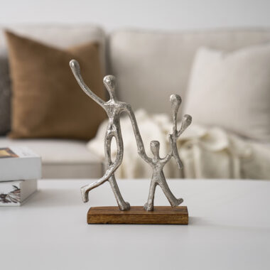 Casa Metal Wood Accent Nickle 27CM